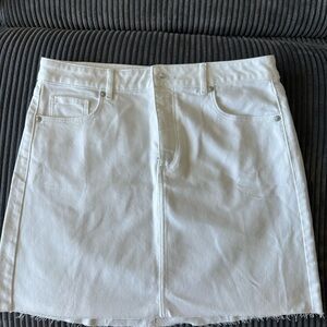 LOFT Ivory Denim Skirt